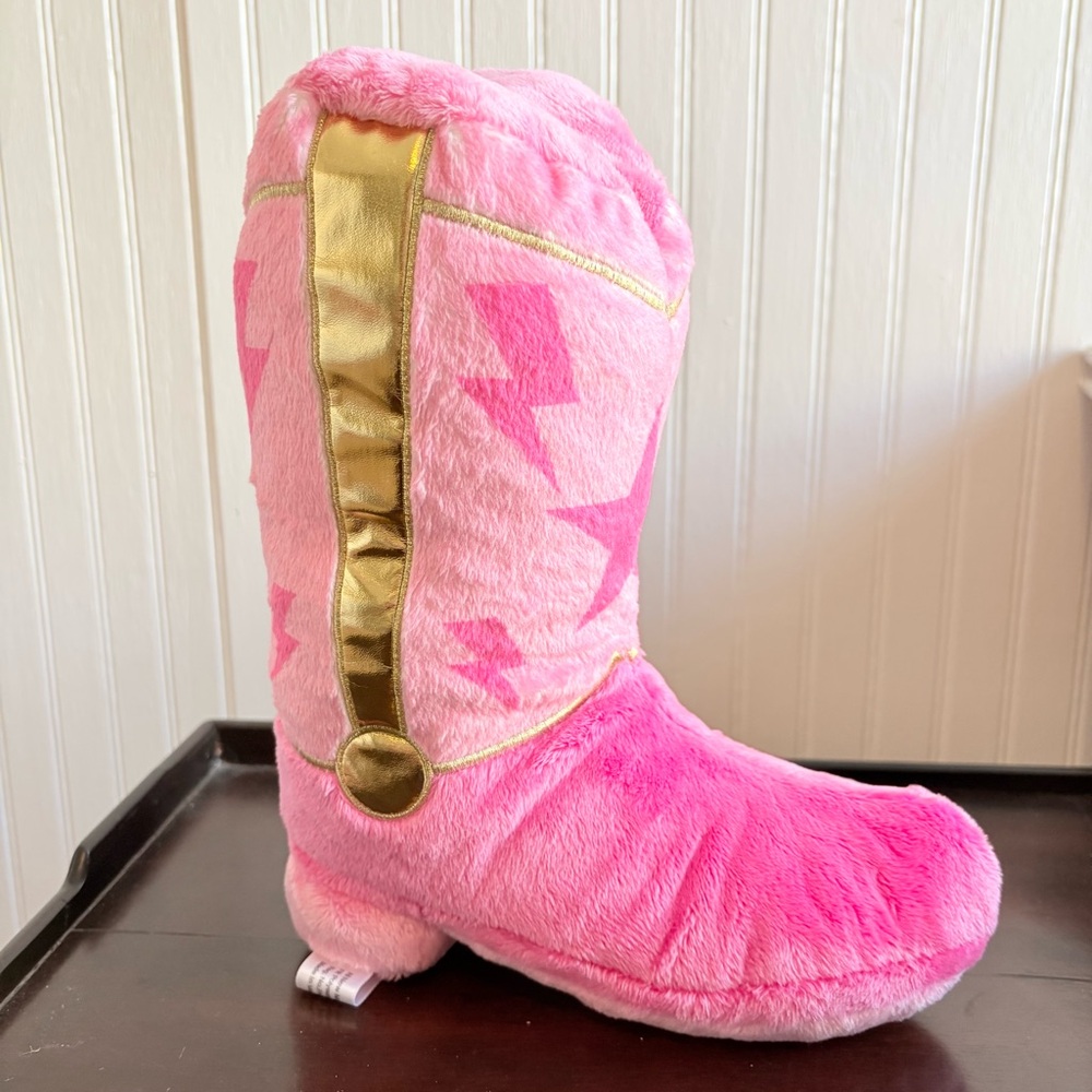 Set of 2 Pink Glam Cowboy Boot Plush FAO Schwarz 10" LIMITED EDITION NWT - Picture 7 of 11
